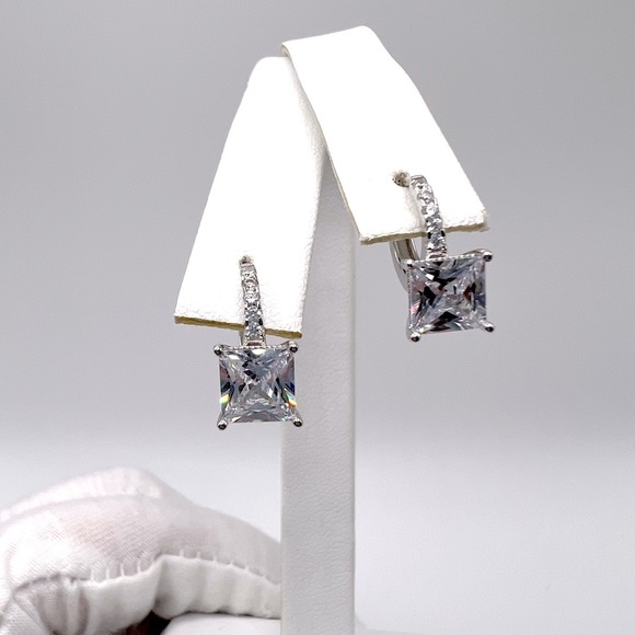 Sterling Silver Cz Huggie Earrings - Picture 11 of 17